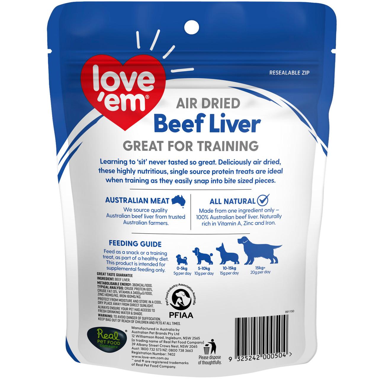 Love Em Air Dried Beef Liver 90g 6pk