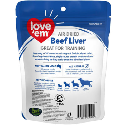 Love Em Air Dried Beef Liver 90g 6pk