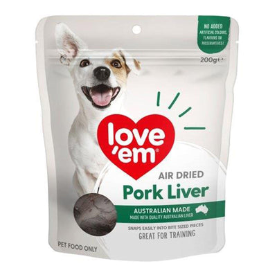 LOVE EM AIR DRIED PORK LIVER TREATS 200G 4PK