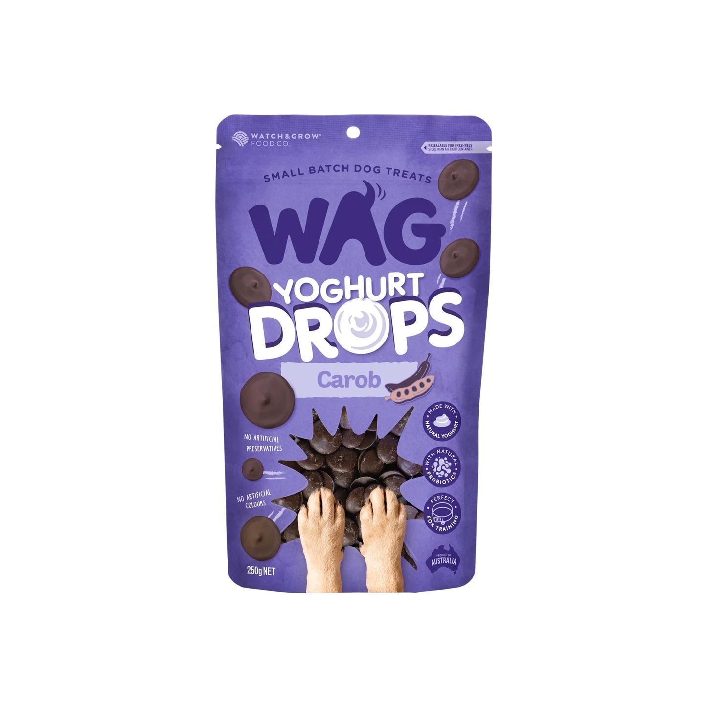 WAG Yoghurt Drops 250g Carob Pouch