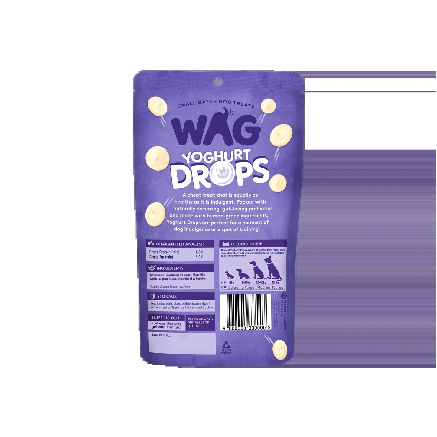 WAG Yoghurt Drops 250g Vanilla Pouch