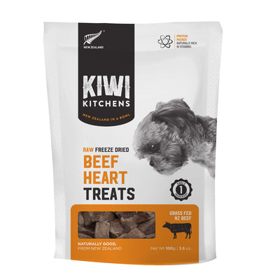 KIWI KITCHENS FREEZE DRIED BEEF HEART TREAT 100G