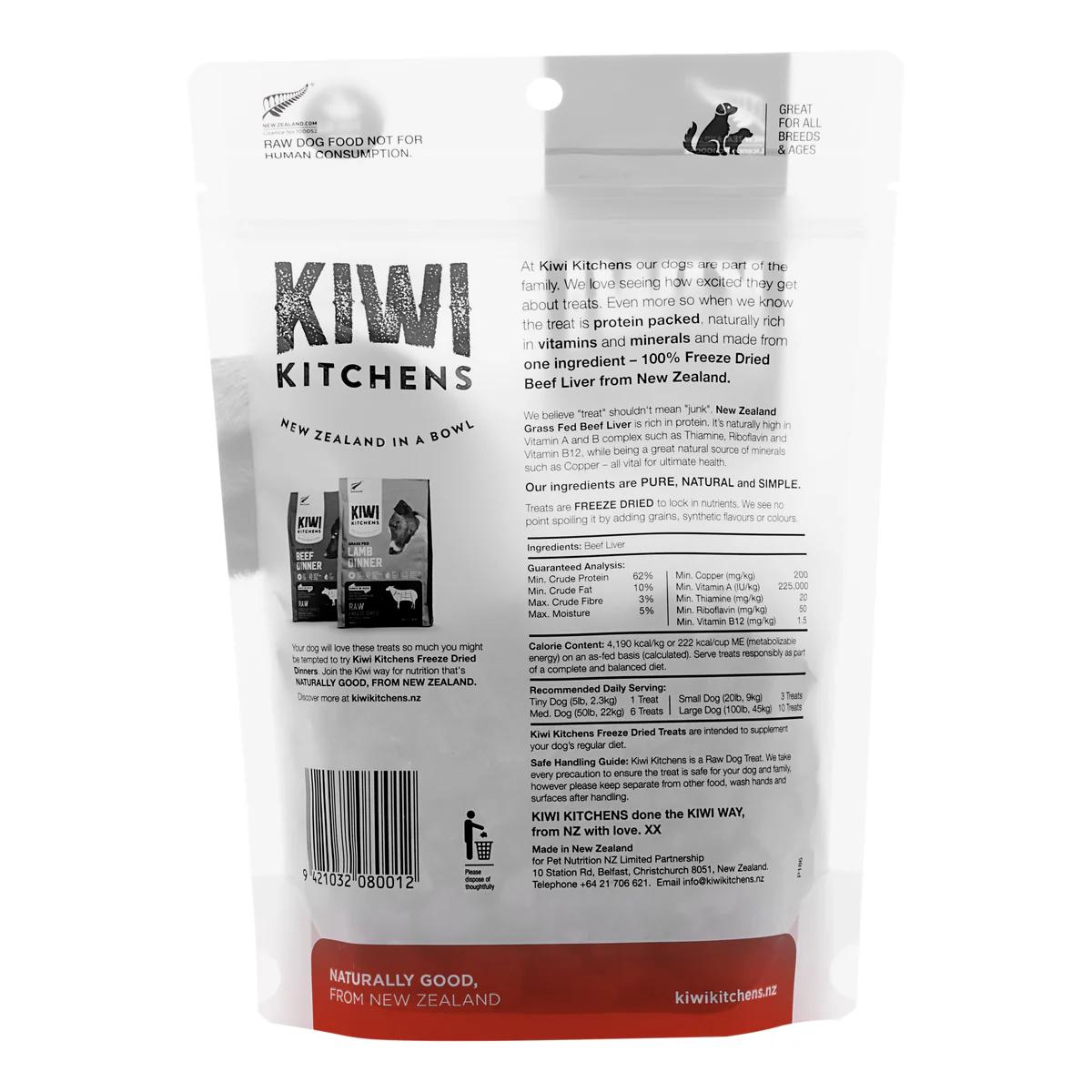Kiwi Kitchens Freeze Dried Beef Liver Treat 110g
