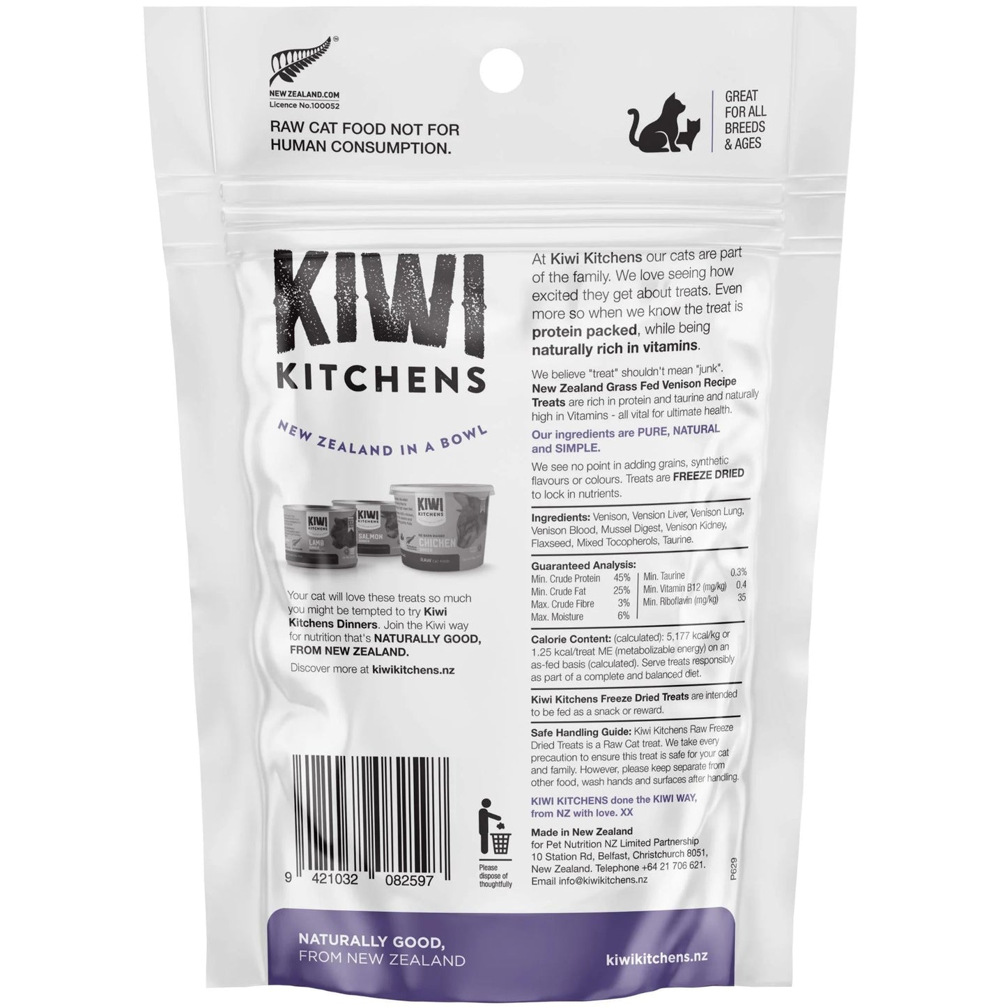Kiwi Kitchens Freeze Dried Venison Cat Treat 30g