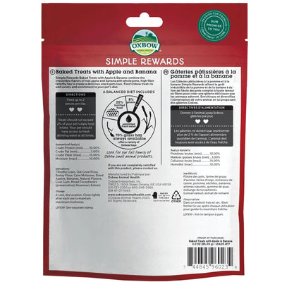 Oxbow Simple Rewards Apple & Banana Treats 85g