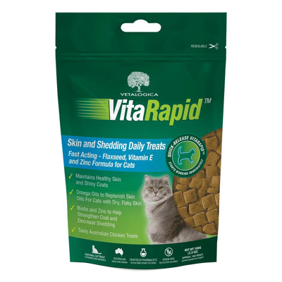 VITARAPID SKIN & SHEDDING DAILY TREATS FOR CATS 100G