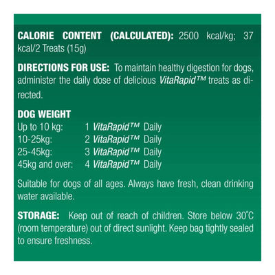 Vetalogica Vitarapid Digestive Health Daily Treats For Dogs 210g