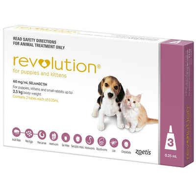 Revolution Puppy & Kittens Mauve 15mg 3 Pack