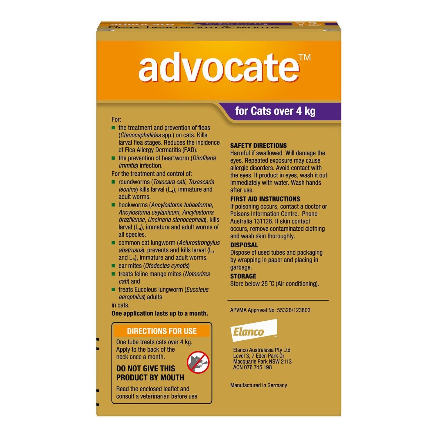 Advocate Cat  4kg Plus Large 3pk