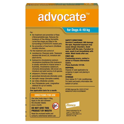 Advocate For Dogs 4 To 10kg (Medium Dogs) Aqua 6 Pack
