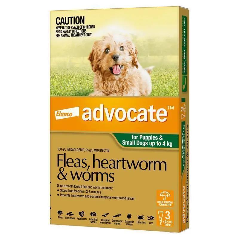 Advocate Dog  0-4kg Small Dogs & Puppies 3pk