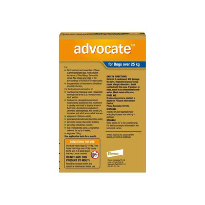 Advocate Flea Heartworm And Worm Treatment For Dogs 25kg Blue 1 Pack