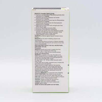 Bravecto Dog Med 10kg - 20kg Green