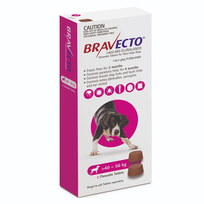 BRAVECTO DOG X LRG 40KG - 56KG PURPLE