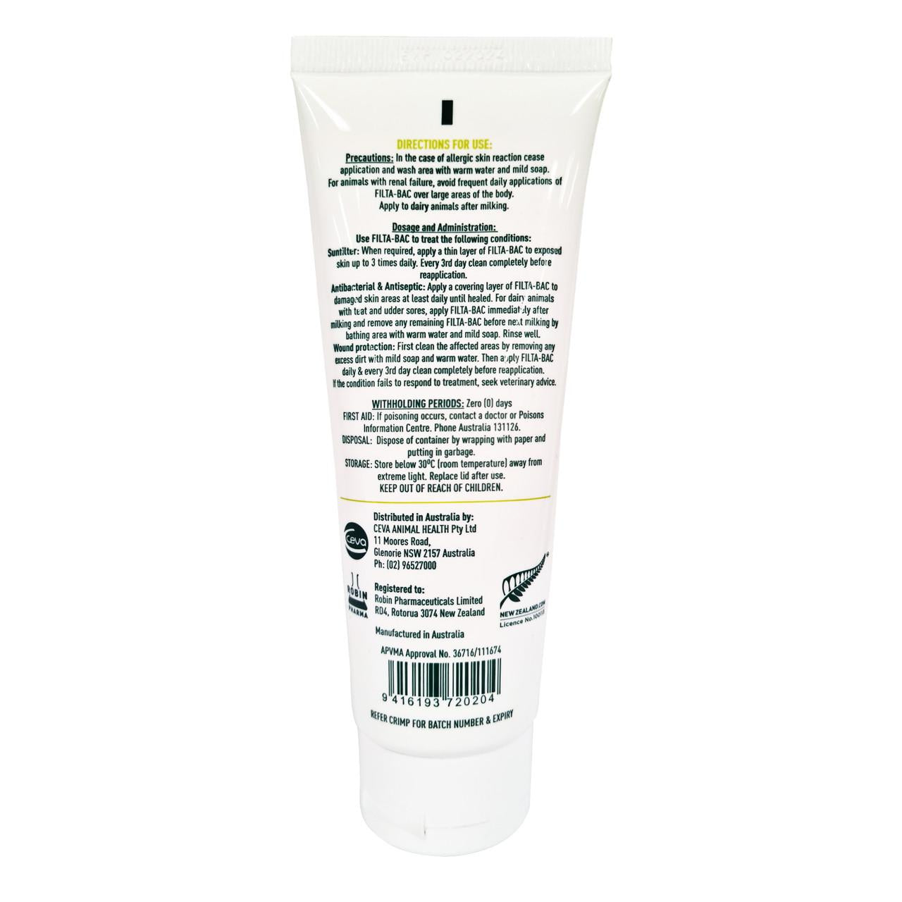 Ceva Filta-Bac Sunfilter & Anti-Bacterial Cream 120g Tube