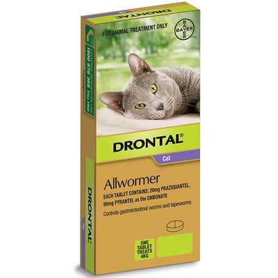 DRONTAL CAT ALLWORMER 4KG X 4 TABS