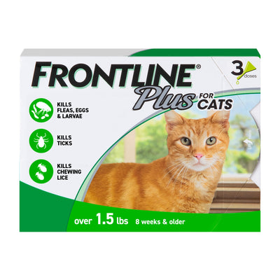 Frontline Plus 3 Pack Cat Top Spot On Flea Tick Worm