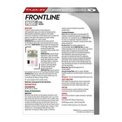 Frontline Plus Dog 40-60kg X/Lge 6pk Red