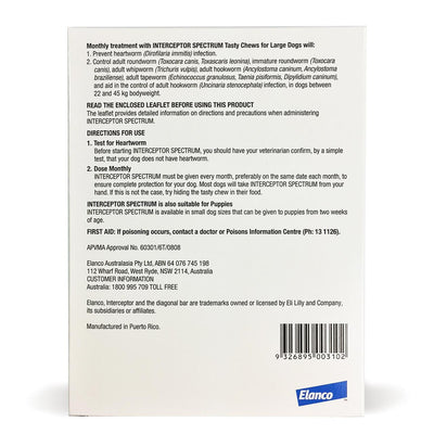 Interceptor Large Dog Blue 6 Chews