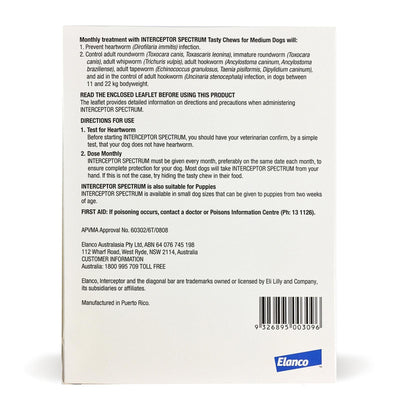 Interceptor Medium Dog Yellow 3 Chews