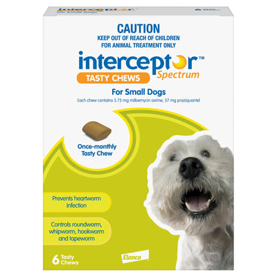 INTERCEPTOR SMALL DOG GREEN 6 CHEWS