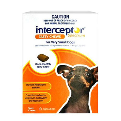 INTERCEPTOR VERY SMALL DOG BROWN 6 CHEWS