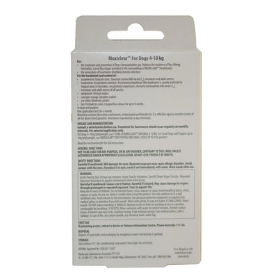 Moxiclear For Dogs 4-10kg 6 Pack