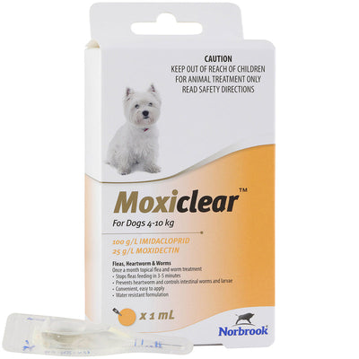 MOXICLEAR FOR DOGS 4-10KG 6 PACK