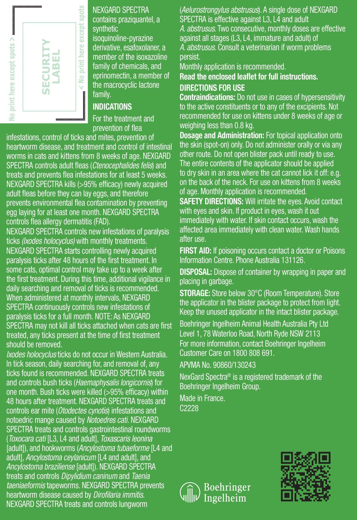 Nexgard Spectra Spot-On For Cats 2.5 - 7.5kg 3pk