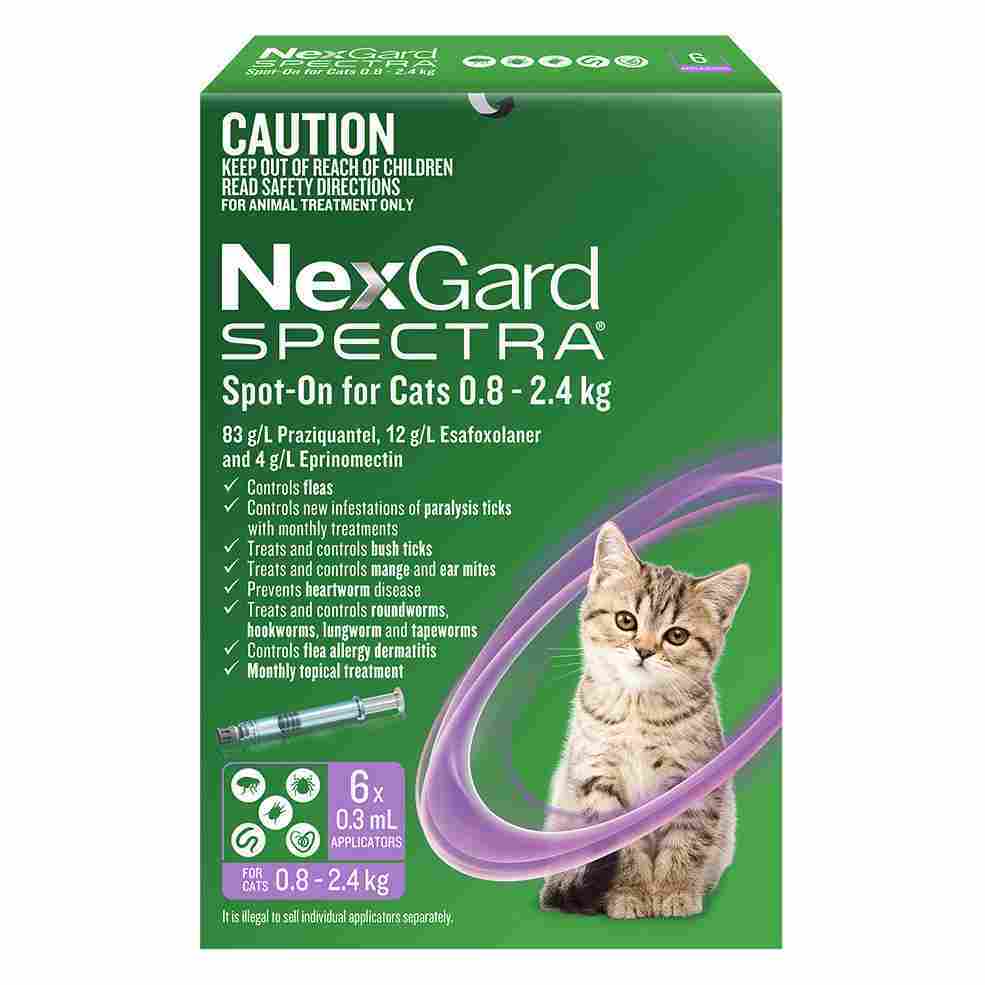 Nexgard Spectra Spot-On For Cats 0.8 - 2.4kg 6pk
