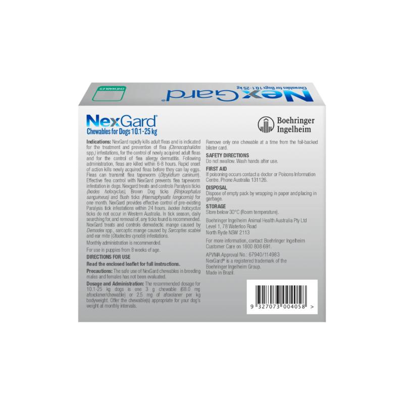 Nexgard Large 10.1 - 25Ks 6pk Green