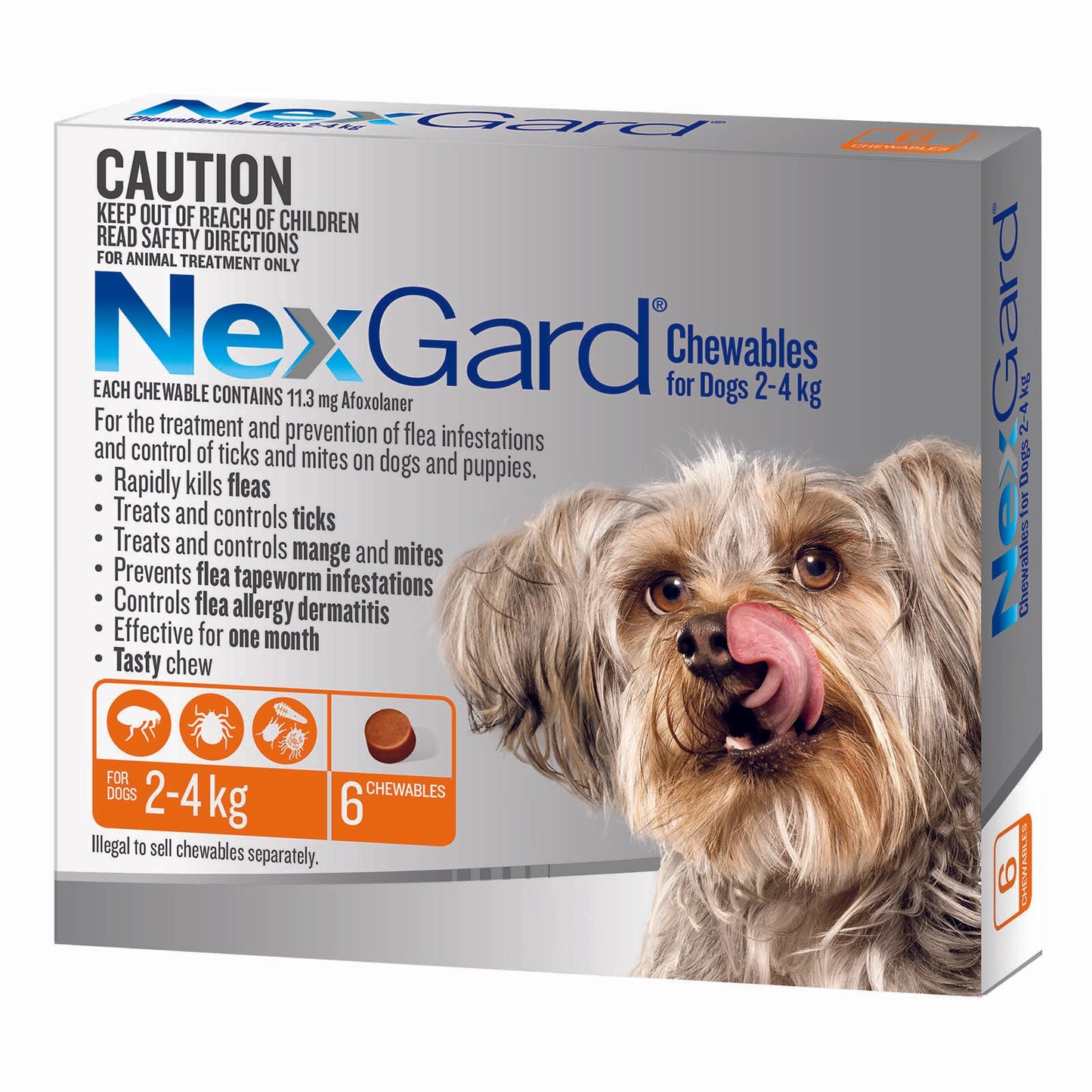 NEXGARD SMALL 2.0 - 4KG 6'S ORANGE