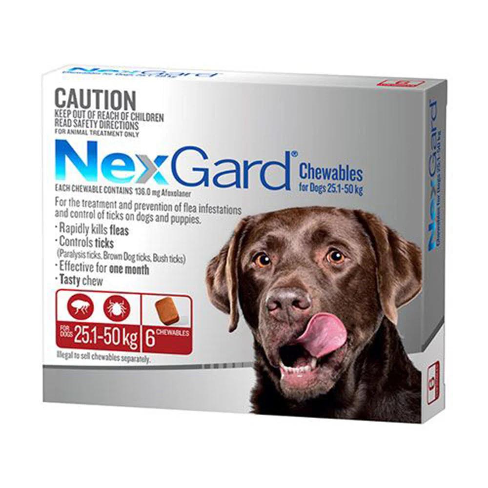 NEXGARD XLGE 25.1 - 50KG 6'S RED