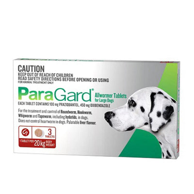 PARAGARD DOG ALLWORMER 10-25 KG 3'S