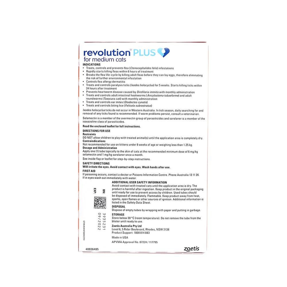 Revolution Cat Plus Medium Cat 3pk 2.5-5kg
