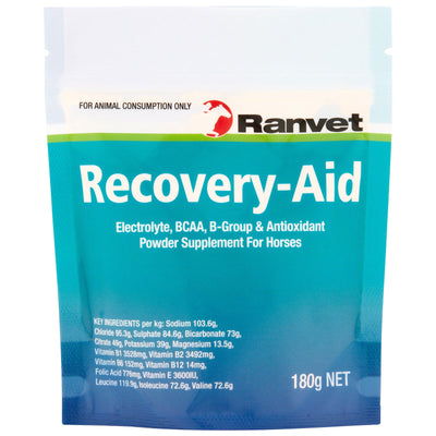 Ranvet Recovery Aid BCAA B-Group & Antioxidant Powder Supplement for Horses 180g