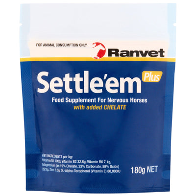 Ranvet Settle Em Plus Feed Supplement for Nervous/Anxious Horses 180g
