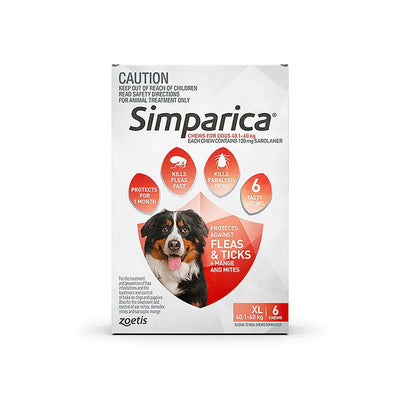 Simparica Extra Large 40.1-60kg 6pk Red