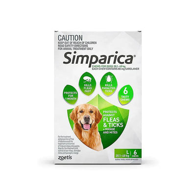 SIMPARICA LARGE 20.1-40KG 6S GREEN