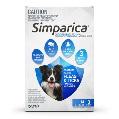 SIMPARICA MEDIUM 10.1-20KG 3S BLUE