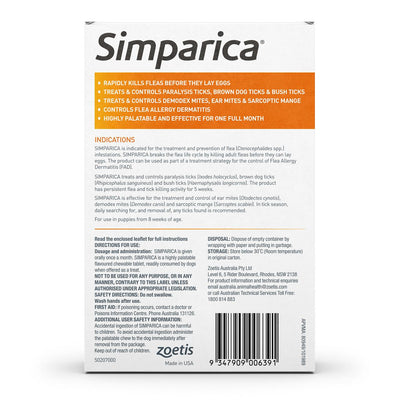 Simparica Small 5.1-10kg 3pk Orange