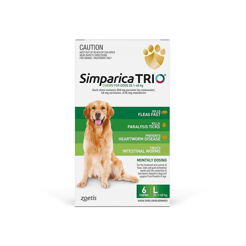 SIMPARICA TRIO 20.1-40KG  6 PACK