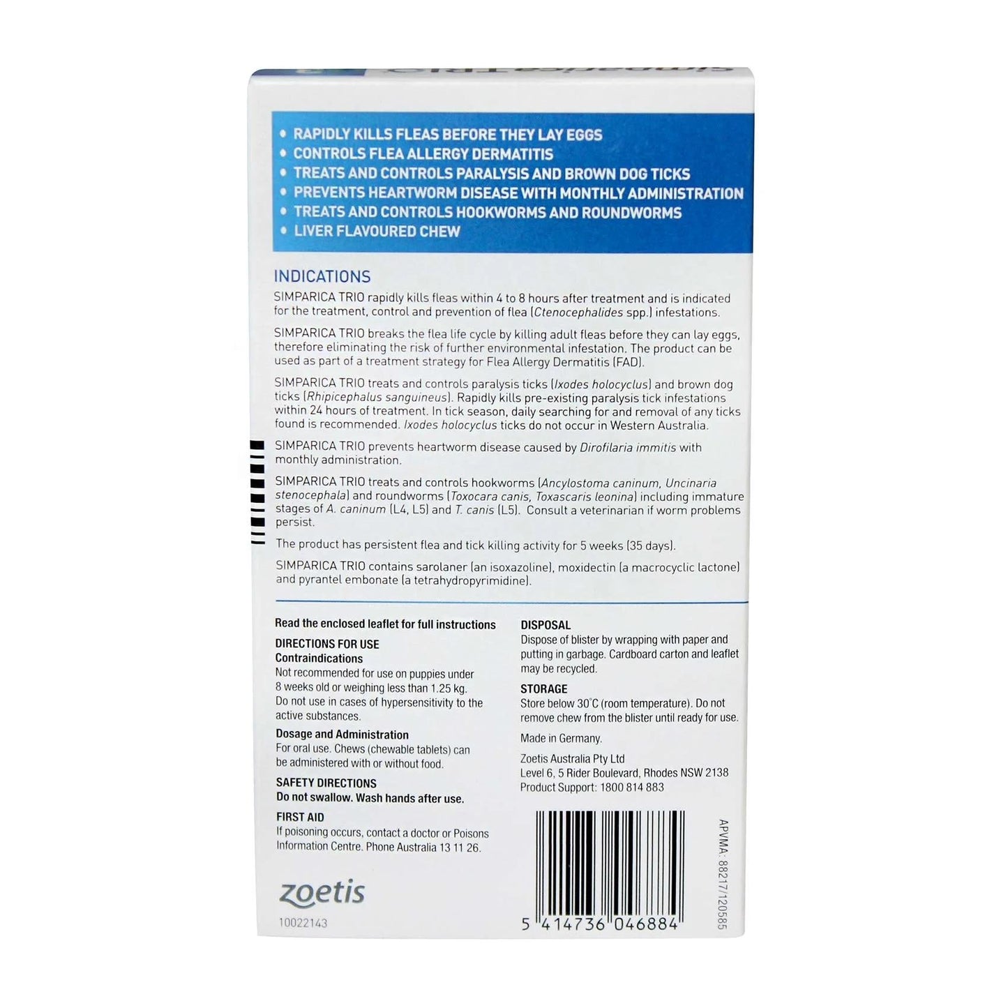 Simparica Trio 10.1-20kg  6 Pack