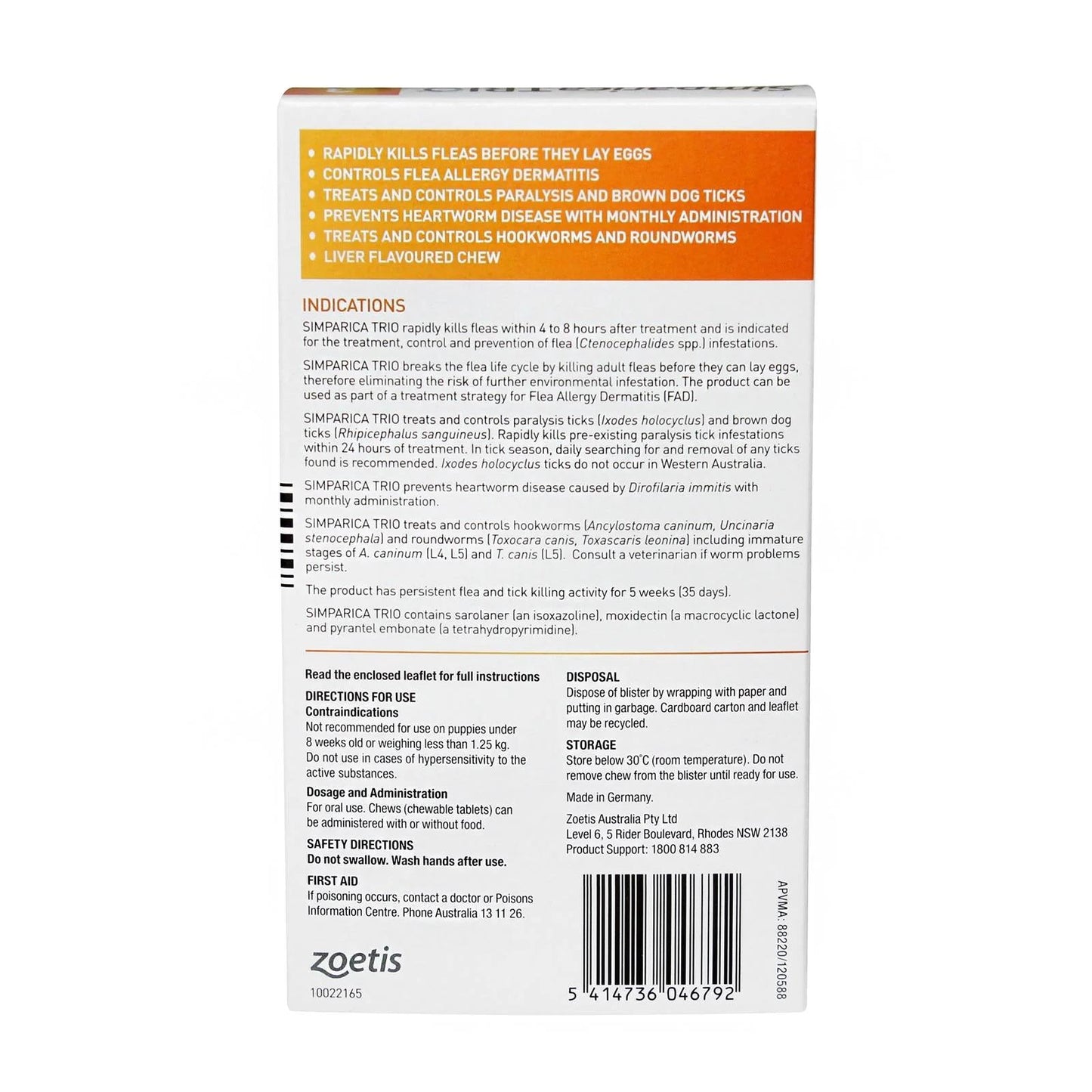 Simparica Trio Flea Tick And Worming Chews For Puppies Yellow 3 Pack