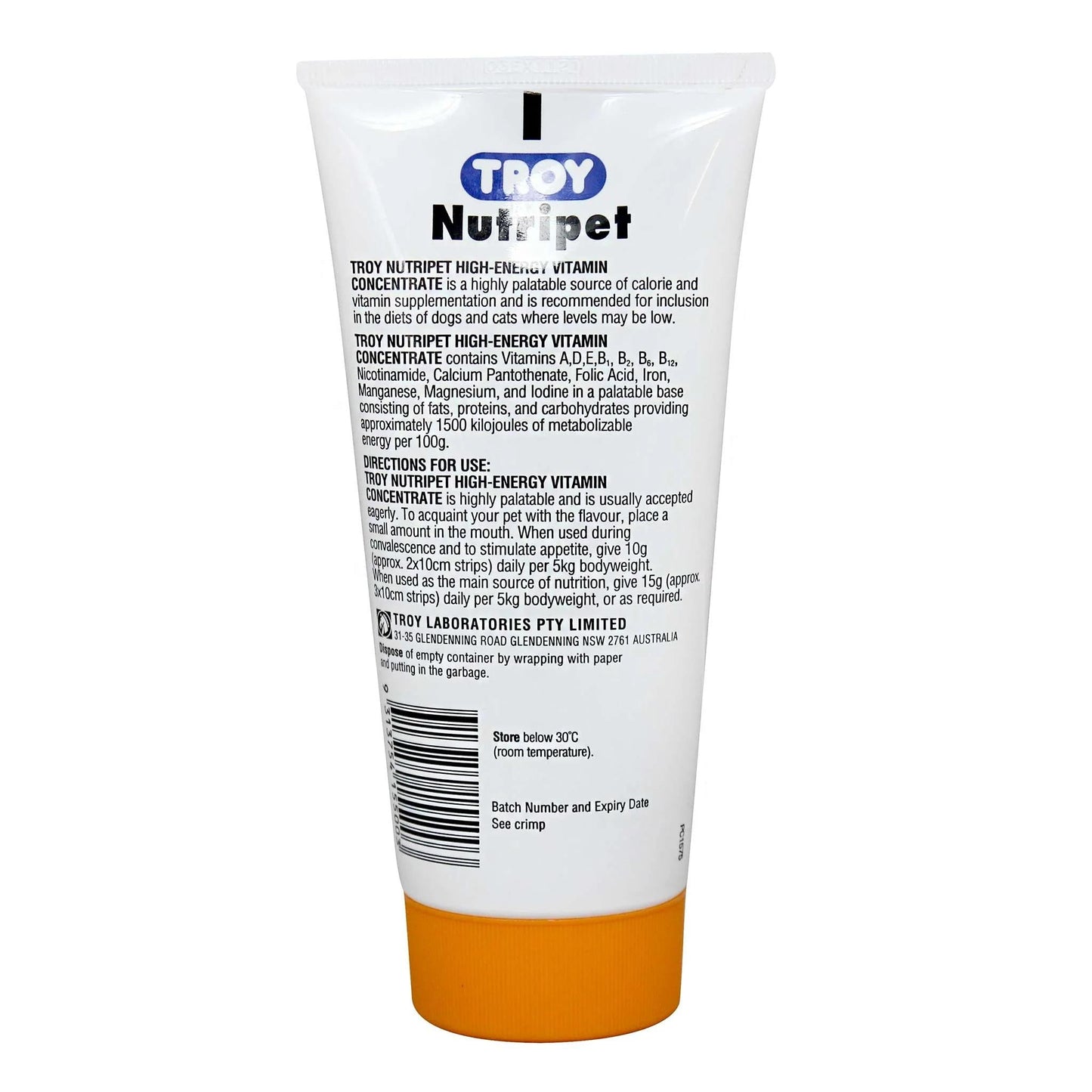 Troy Nutripet Energy Vitamins Minerals Edible Gel 200g