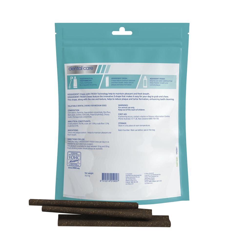 Virbac Veggiedent Fr3Sh Dental Chews For Medium Dogs 15 Chews