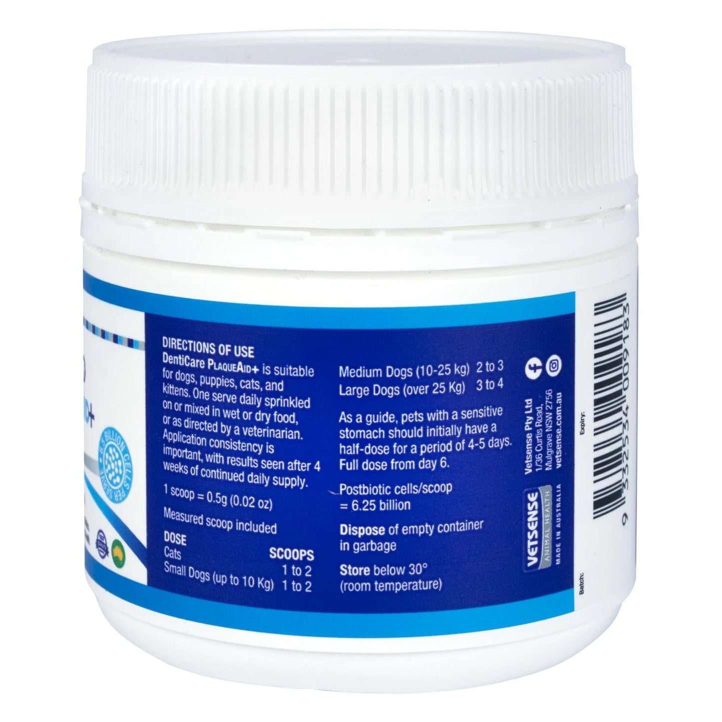 Vetsense Denticare Plaqueaid+ Powder For Dogs & Cats 100g