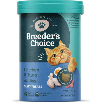 Breeders Choice Cat Treats Chicken & Tuna With Egg 120g