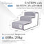 Ibiyaya Everest Practical Pet Stairs For Cats & Dogs - New Large Steps - Grey