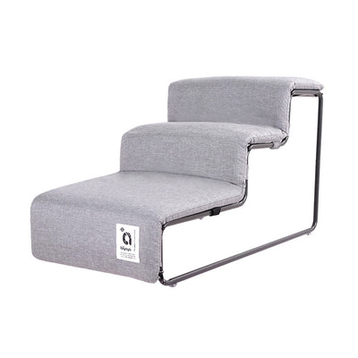 Ibiyaya Everest Practical Pet Stairs For Cats & Dogs - New Large Steps - Grey